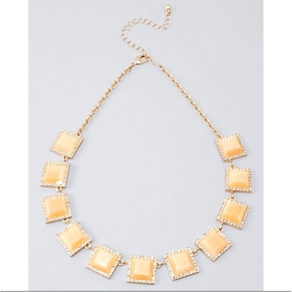 WHBM YELLOW STATION SQUARE NECKLACE